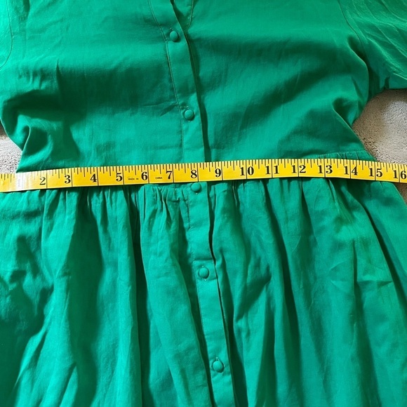 EMMA & GAIA Red Label 100% Cotton Green 3/4 Sleeve Button Up Shirt Dress Italy 8 - Picture 15 of 16